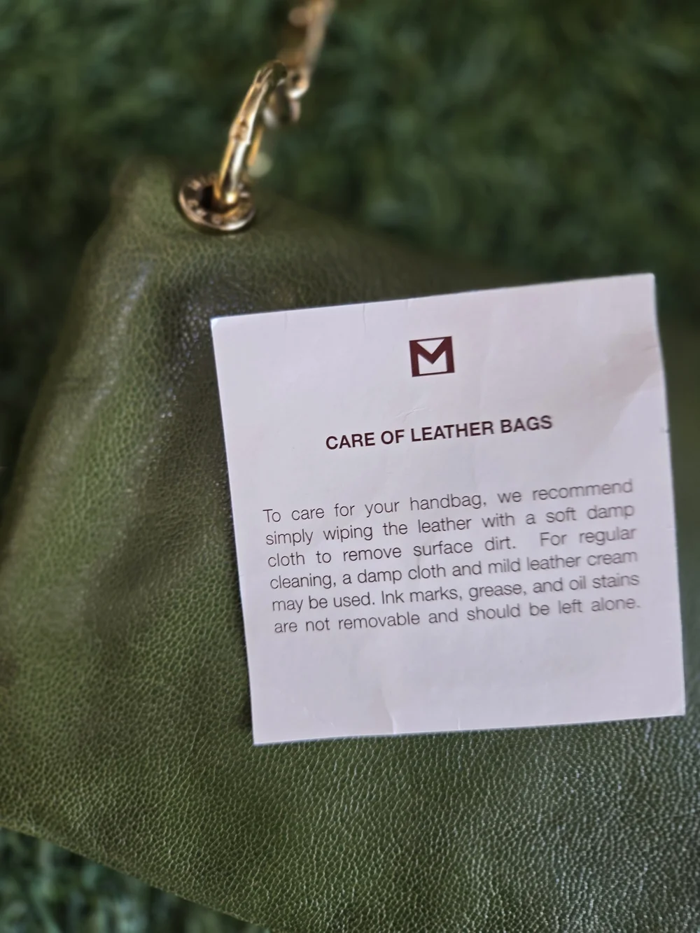 VINTAGE Michael Kors Olive Leather Chain Shoulder Bag